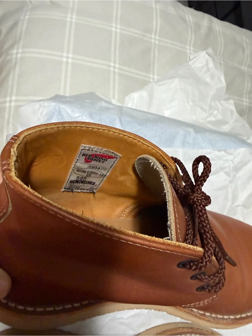 Men's Tan Leather Red Wings